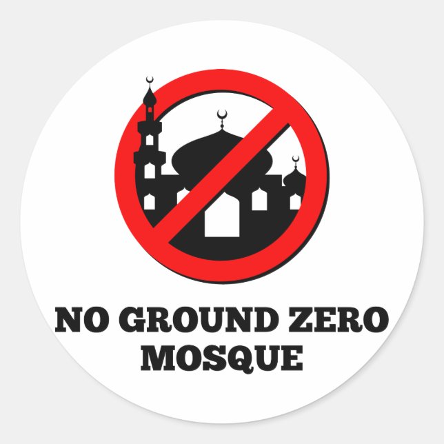 Ingen Ground Zero Mosque Runt Klistermärke (Framsida)