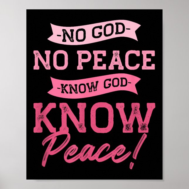 Ingen Gud, ingen fred, vet Gud, vet Peace Cute Ros Poster (Framsidan)