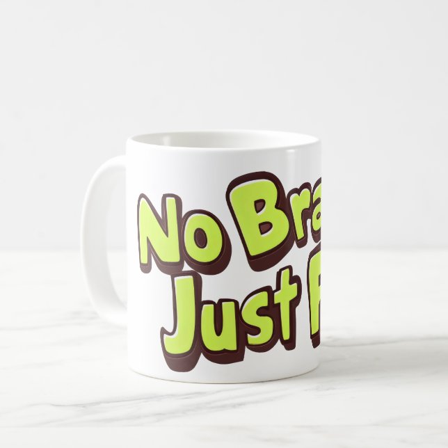 Ingen Gult för Brain Just Roligt Kaffemugg (Framsida vänster)
