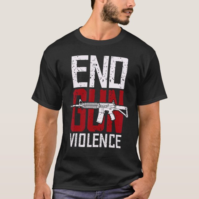 Ingen Gun Awareness Day nog End Gun Violence Gun R T Shirt (Framsida)