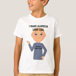 "Ingen hair, bry dig inte" lille pojke med Alopeci T Shirt