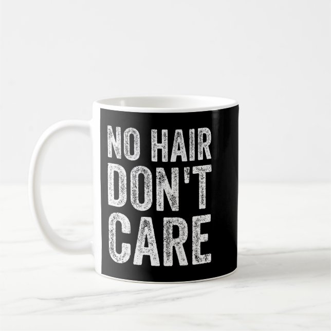 Ingen Hair Dont Care Funny Bald Kaffemugg (Vänster)