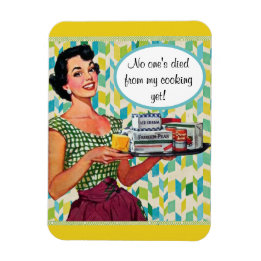 Ingen har dött än Retro Dam Kitchen Magnet