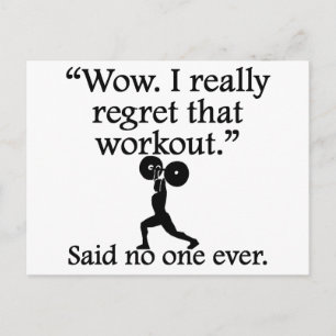 Ingen har sagt: Jag beklagar den där workout Vykort