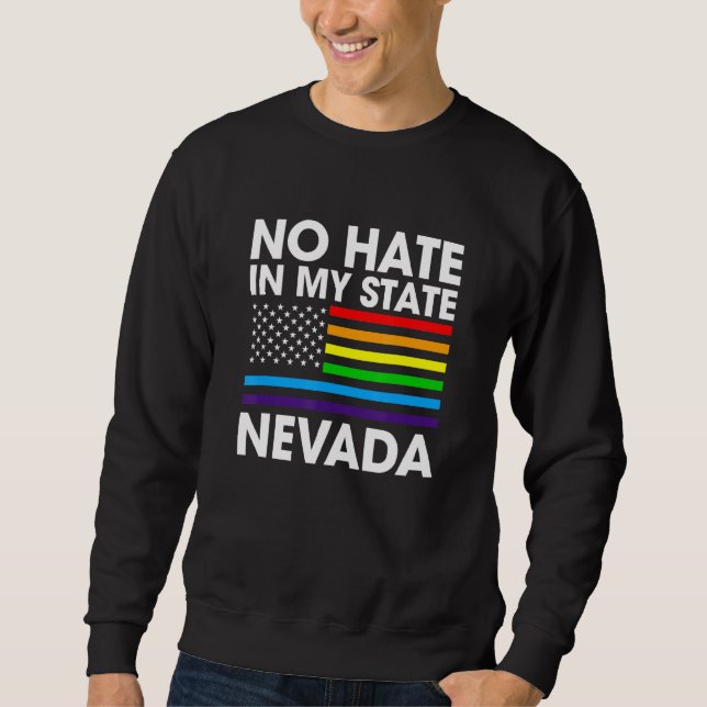 Ingen hate i mitt delstat Lgbt Nevada-Pridet Nv Ga Lång Ärmad Tröja (Framsida)