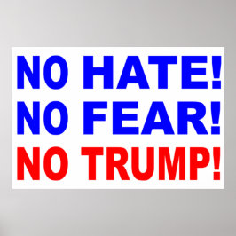 "Ingen hate, ingen rädsla, ingen trump!" Poster
