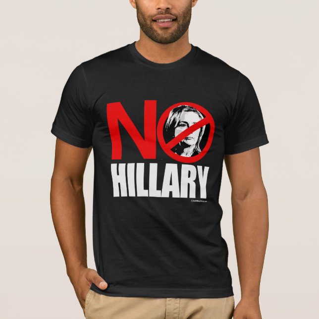 INGEN HILLARY SÄTTA EN KLOCKA PÅ - Anti Hillary Tee (Framsida)