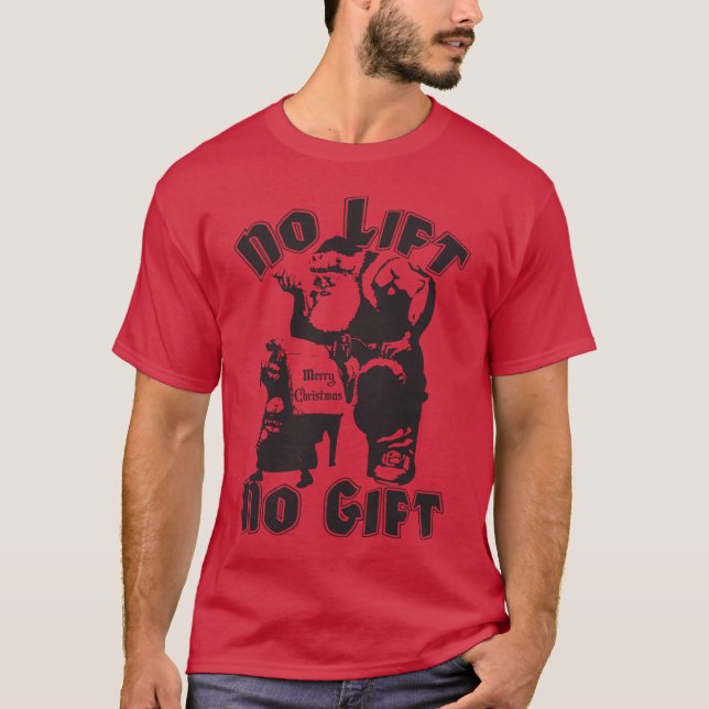 Ingen Hiss, ingen gåva - jul - Bodybuilding Santa T Shirt (Framsida)