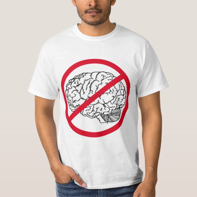 Ingen hjärna t-shirt (Framsida)