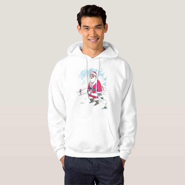 Ingen Ho-Ho-Ho-manar-vit hojdad tröja Hoodie (Hel framsida)