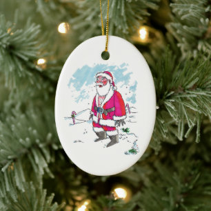 Ingen Ho-Ho-Ho oval keramisk prydnad Julgransprydnad Keramik