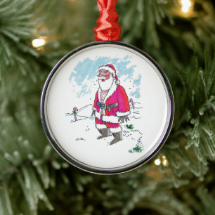 Ingen Ho-Ho-Ho rund premium-utsmyckning Julgransprydnad Metall