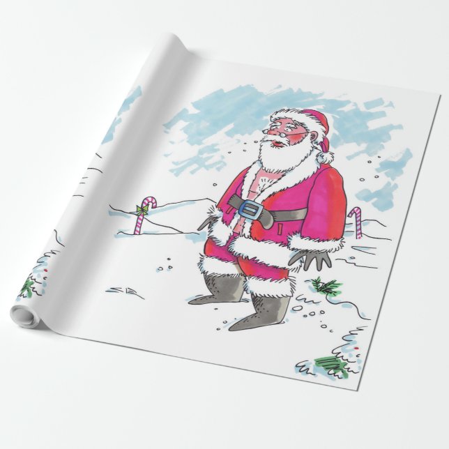 Ingen Ho-Ho-Ho-stor tomtglans papper Presentpapper (Utrullad)