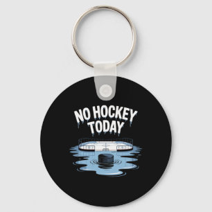 Ingen hockey idag Pinne Rolig ishockeyspelare Spor Nyckelring