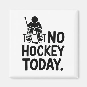 Ingen hockey idag Sorgsen målvaktstämning Bänk Rin Magnet