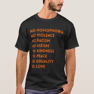 Ingen Homophobia inget våld Tee