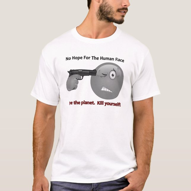 Ingen hoppEmoticonlogotyp T-shirt (Framsida)