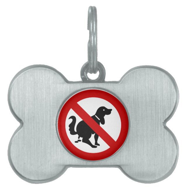 INGEN Hund Bajsar ⚠ Thai Skylt ⚠ Namnbricka Husdjur (Framsidan)