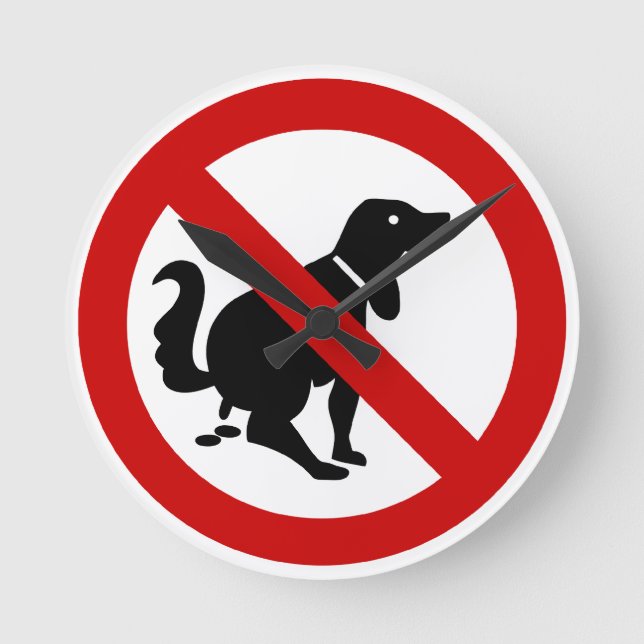 INGEN Hund Fouling ⚠ thai-⚠ Rund Klocka (Framsida)