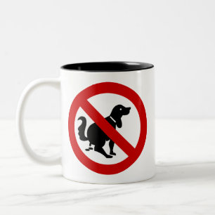 INGEN Hund Fouling ⚠ thai-⚠ Två-Tonad Mugg