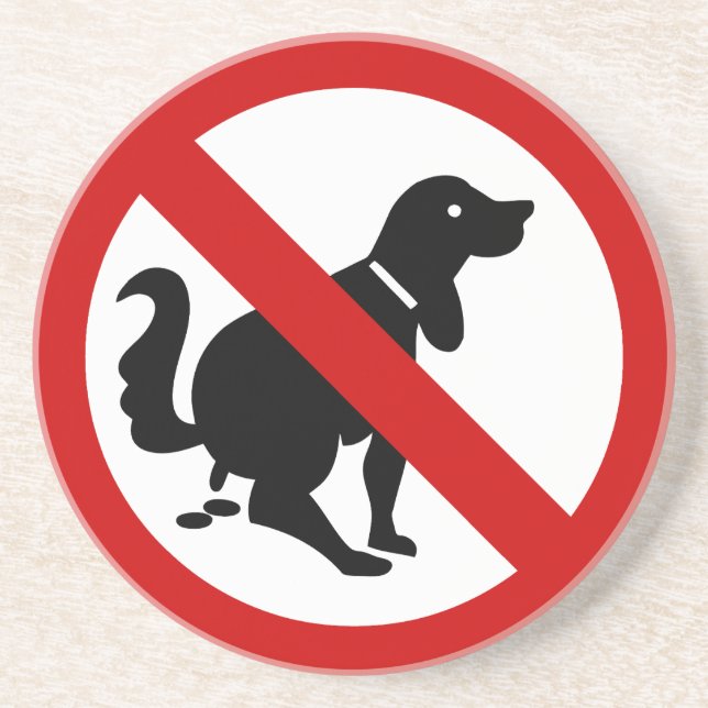 INGEN Hund Fouling ⚠ thai-⚠ Underlägg Sandsten (Framsidan)