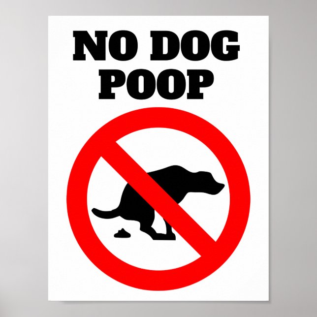 Ingen Hund Poop Modern Simple Message Sign Poster (Framsidan)