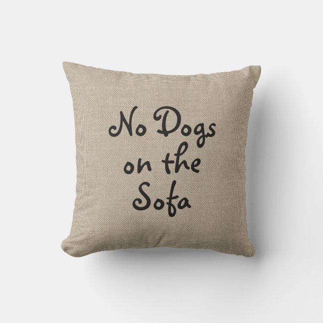 Ingen Hundar på Soffa Pillow Kudde (Framsida)