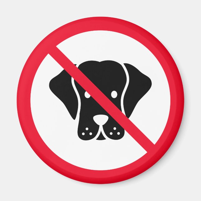 Ingen Hundar tillåten | Rött cirkeltecken | Magnet (Framsidan)