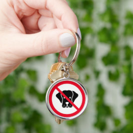 Ingen Hundar-tillåten signatur | Premium Keychain Rund Silverfärgad Nyckelring