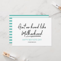 Ingen Huva som Moderskap Mors dag-kort