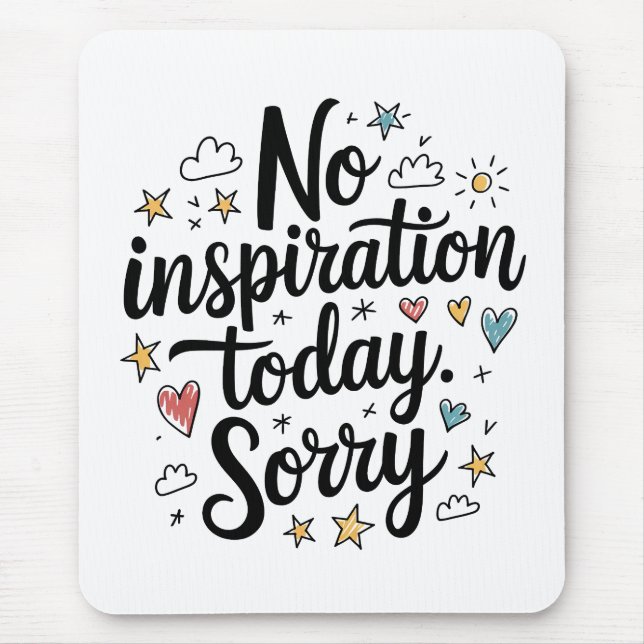 Ingen inspiration idag – Rollig och färgrik design Musmatta (Framsidan)
