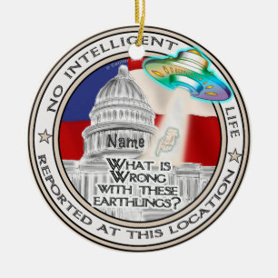 Ingen Intelligent Life-ornament Julgransprydnad Keramik