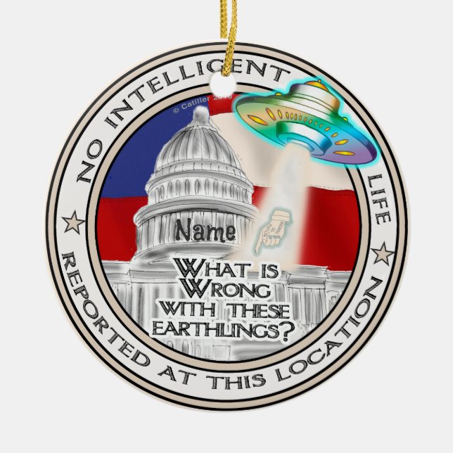 Ingen Intelligent Life-ornament Julgransprydnad Keramik (Framsidan)