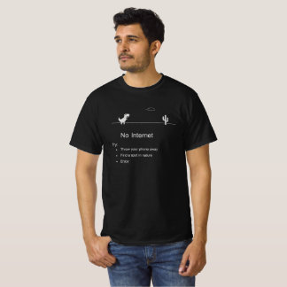 Ingen Internet Dinosaur Rolig Offline T-Shirt