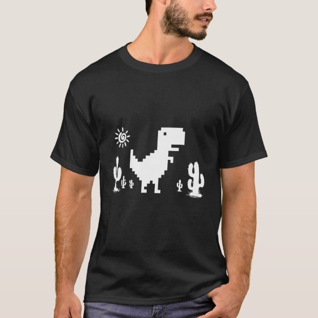 Ingen Internetanslutning - 8-bitars pixel T Shirt (Framsida)