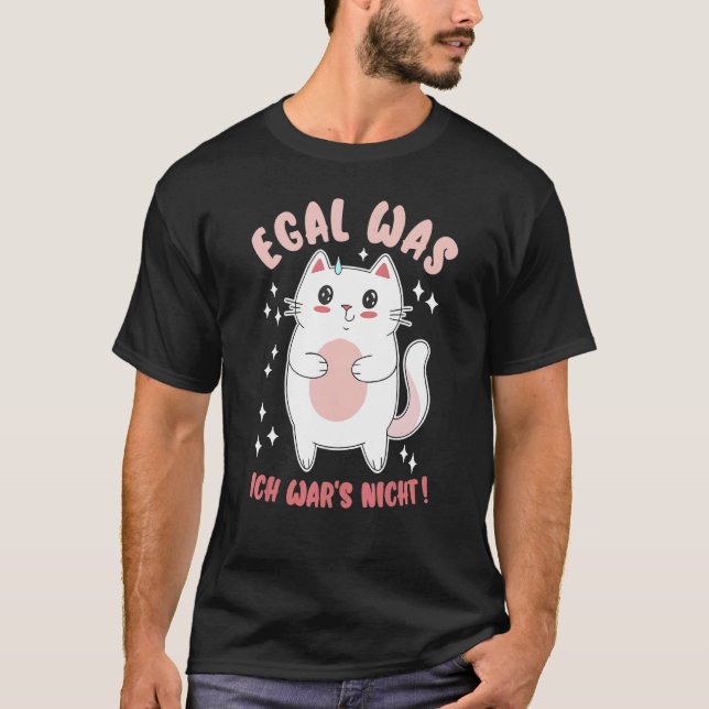 Ingen Ironisk Katt Roligt Arbete T Shirt (Framsida)