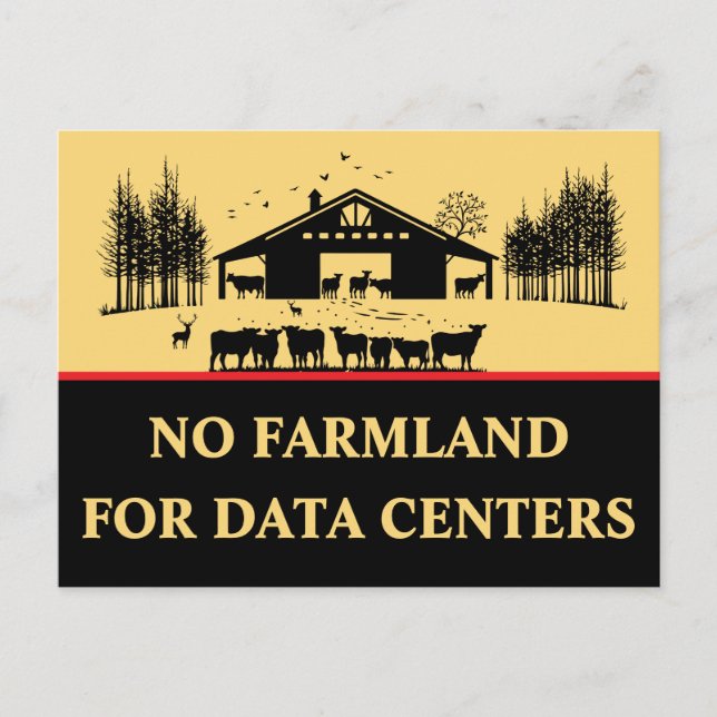 Ingen jordbruksmark för datacenter - Skydda våra g Vykort (Framsida)