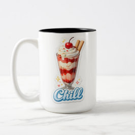 Ingen jordgubbparfait tvåtons kaffemugg