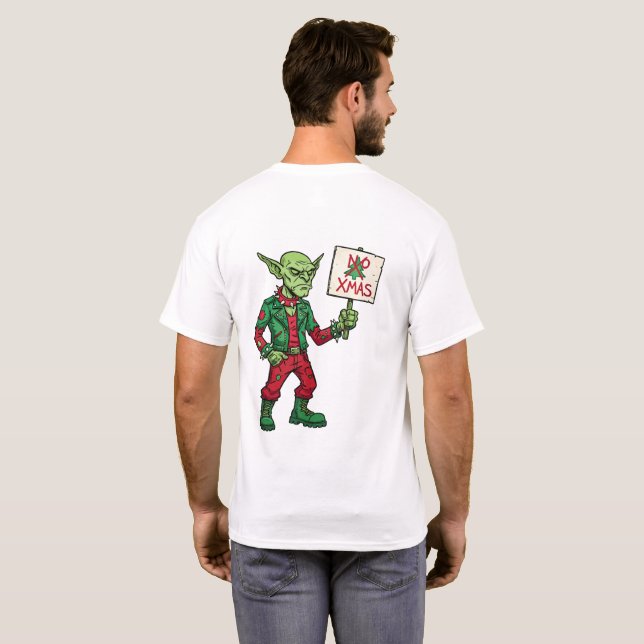 Ingen jul – Rebellisk utomjording stil T Shirt (Hel baksida)