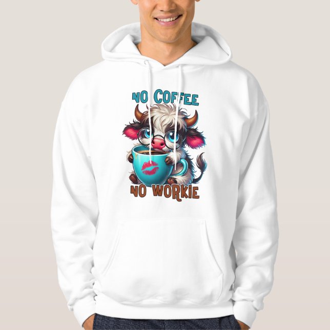 Ingen kaffe, ingen arbetsförmåga hoodie (Framsida)