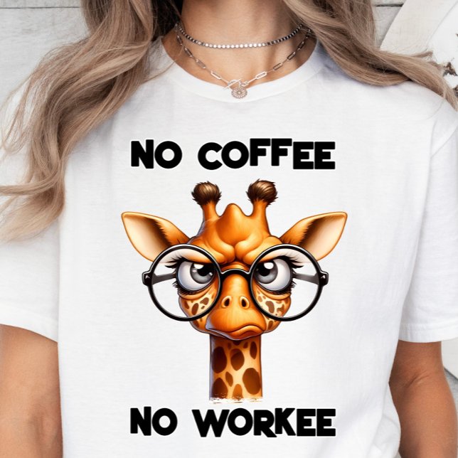 Ingen kaffe, ingen arbetsplats, en fin kaffegåva f t shirt (No coffee, no workee, funny coffee t-shirt)