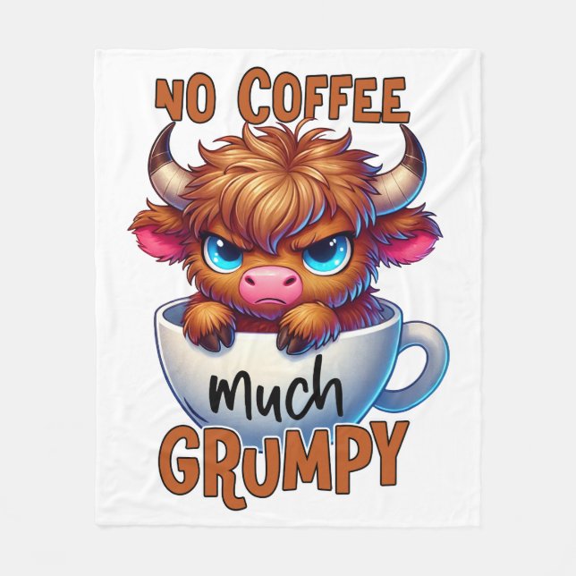 Ingen kaffe Mycket grinig  Fleecefilt (Framsidan)