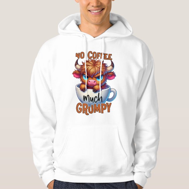 Ingen kaffe Mycket grinig  Hoodie (Framsida)