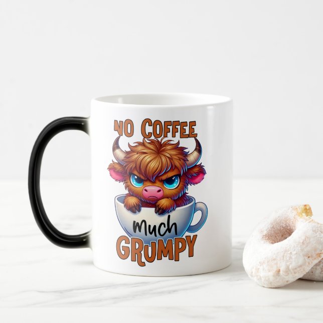Ingen kaffe Mycket grinig  Magisk Mugg (Med munk)