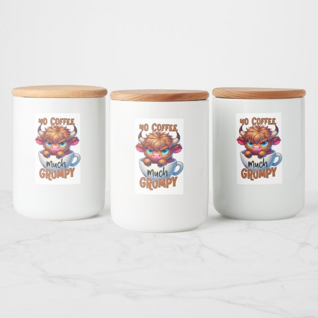 Ingen kaffe Mycket grinig  Mat Etikett (Flaskor)