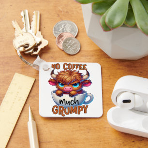 Ingen kaffe Mycket grinig Nyckelring