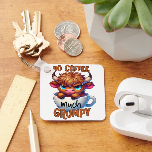 Ingen kaffe Mycket grinig  Nyckelring (Skrivbord)