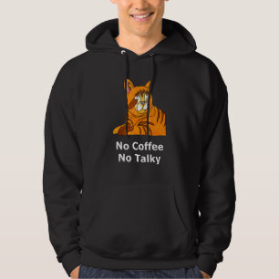 Ingen kaffe Talky Napping Sömnig Tired Groggy Cat Hoodie