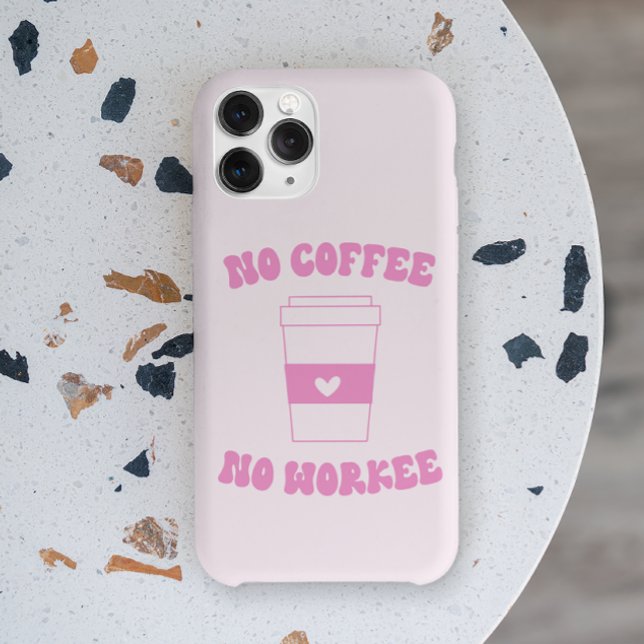 Ingen kaffe utan arbetskön för Cute Rosa Retro (Skapare uppladdad)