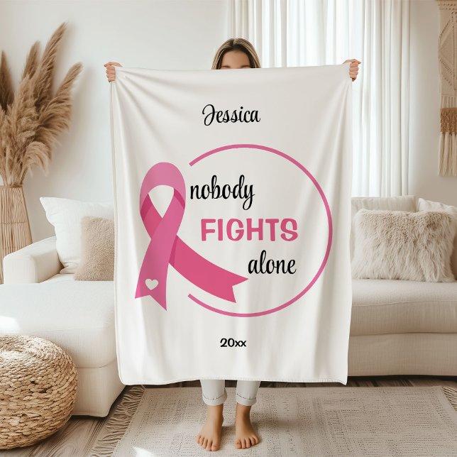 Ingen Kämpar Ensam Rosa Band Fleecefilt (Skapare uppladdad)